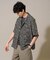 【接触冷感/洗濯機で洗える/速乾/イージーケア/毛玉になりにくい】キカプリントゴブソデオープンカラーシャツ