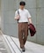 【接触冷感/イージーケア/洗濯機で洗える/毛玉になりにくい】リーフジャカードセミワイドシルエットカットソー