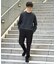 【イージーケア/洗濯機で洗える/ストレッチ】デニムライクストレッチセミルーズパンツ