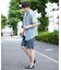 フード付き半袖カーディガン