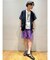 フード付き半袖カーディガン
