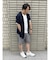 フード付き半袖カーディガン