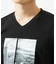 【洗える】モノクロフォトグラフィックプリントTシャツ