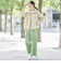 接触冷感麻混セミワイドパンツレギュラー丈 (23118)
