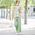 接触冷感麻混セミワイドパンツレギュラー丈 (23118)