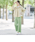 接触冷感麻混セミワイドパンツショート丈 (23120)
