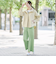 接触冷感麻混セミワイドパンツショート丈 (23120)