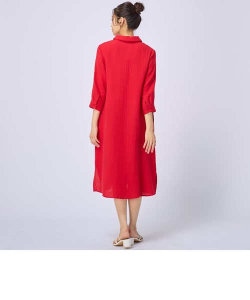 週末SALE【新品】ne Quittez pas ダブルガーゼロングワンピース赤 ne Quittez pas ヌキテパ ロングワンピース レッド フリーサイズ