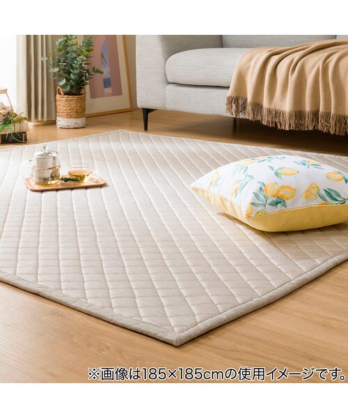 通気性が良い洗える接触冷感ラグ(NクールSP n-s BE 185X185 TC07