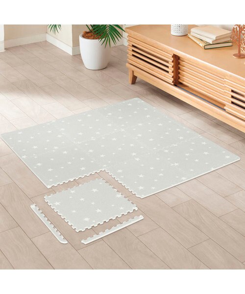 洗えるやわらか起毛のジョイントマット(Nウォッシュスタ-GY 9枚入り