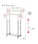 頑丈な横伸縮ハンガーラック ダブル(YB2c01 ブラック)