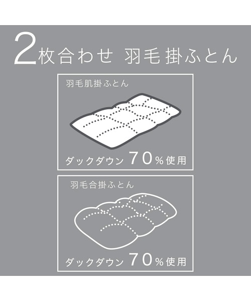2枚合わせ羽毛掛ふとん ダブル(NTR-2 K2520 D)｜デコホームの通販