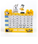 PEANUTS スヌーピー Snoopy ブロック万年カレンダー YE ジョー・クール カレンダー ブロック 万年 立体 イエロー 