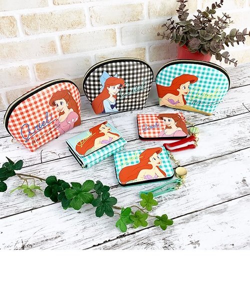 リトルマーメイド アリエル ラウンドポーチ GRチェック/アリエル