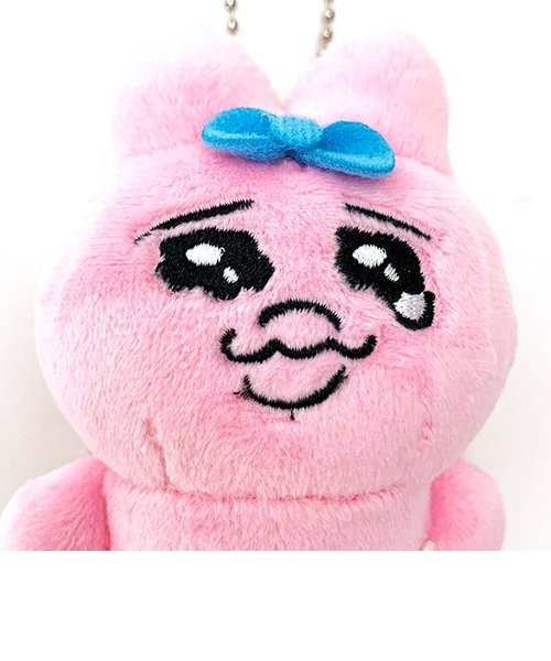 平成レトロうさたまぬいぐるみうさぎ ピンクお花キーホルダーまつ毛