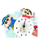 クレヨンしんちゃん アクリル壁掛け時計 ファミリー インテリア