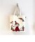 ムーミン フラワーギフトナチュラル刺繍帆布 トートバッグ 手提げ 約14リッター