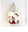 ムーミン フラワーギフトナチュラル刺繍帆布 トートバッグ 手提げ 約14リッター