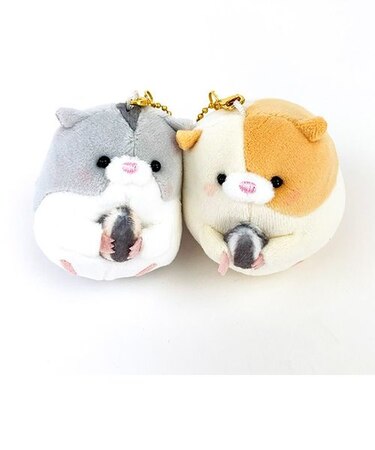 ニコぬいキーホルダー ハムスター ぬいぐるみ マスコット ベージュ 