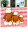 おさるのジョージ ぬいぐるみ Mサイズ アニメーションジョージ/ふかふか インテリア ブラウン