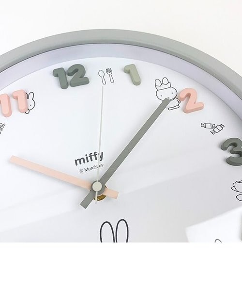 ミッフィー miffy アイコンウォールクロック グレー 掛け時計