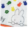 ミッフィー miffy フェイスタオル ストライプ柄 西川