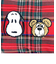スヌーピーSNOOPY スヌーピー＆ベア チェック 化粧ポーチ 小物入れ レッド