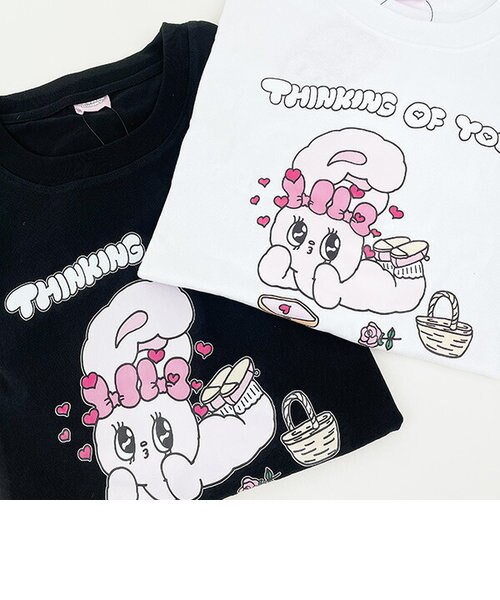 エスターバニーTシャツ ピンク Lサイズ エスターバニー アパレル｜むにゅぐるみパティオ公式サイト