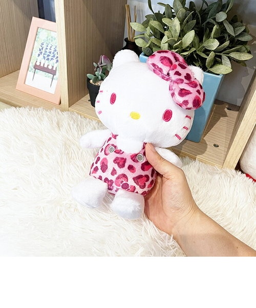 サンリオ ハローキティ ヒョウ柄 ピンク お座りぬいぐるみ インテリア