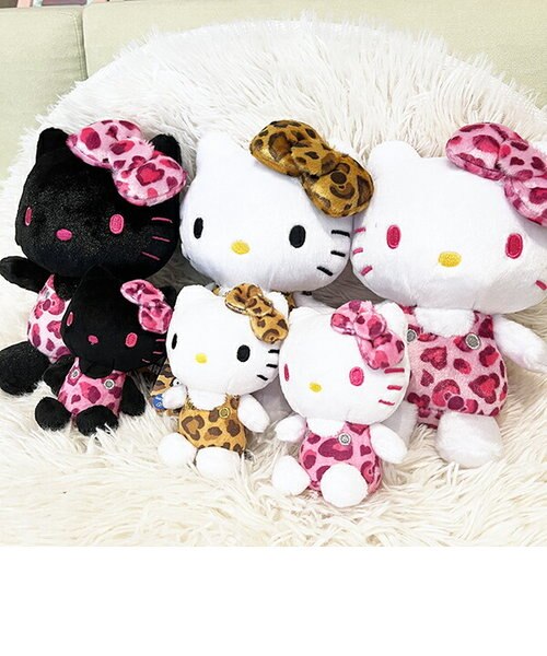 サンリオ ハローキティ ヒョウ柄 ピンク お座りぬいぐるみ インテリア