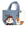 ペコちゃん ペコとしばた ミニトートバッグ (ブルー)