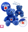 推しベア 日本応援 青 ぬいぐるみ マスコット インテリア ストラップ付 kuma and bear