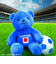 推しベア 日本応援 青 ぬいぐるみ マスコット インテリア ストラップ付 kuma and bear
