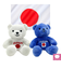 推しベア 日本応援 青 ぬいぐるみ マスコット インテリア ストラップ付 kuma and bear