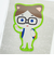 こまねこ ダイカットイラストステッカー ラジボー シール デコ 文具 グリーン