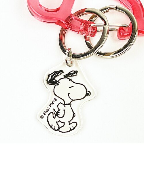 SNOOPY スヌーピー チャーム付き アクリルカラビナキーチェーン B