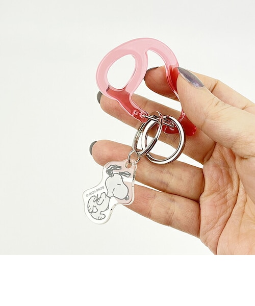 SNOOPY スヌーピー チャーム付き アクリルカラビナキーチェーン B