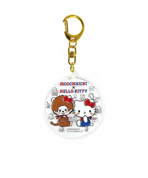 ハローキティ×モンチッチコラボ キーホルダー♥約10cm キーホルダー・アクリルキーホルダー