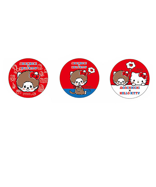 モンチッチ×ハローキティ 缶バッチ 3種セット サンリオ コラボ
