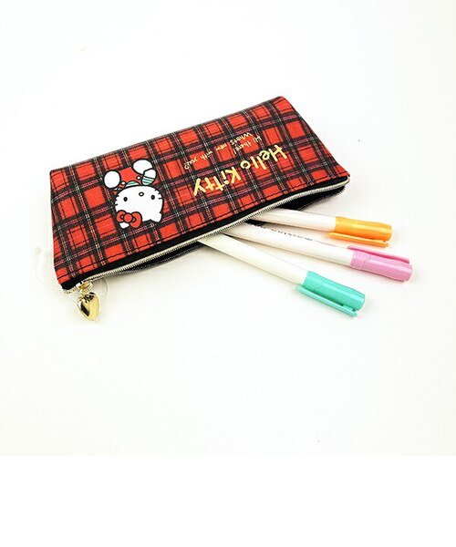 サンリオ　にゃんこ　ペンシルケース　チェック　2009 サンリオ ハローキティ ペンケース チェック｜パーフェクトワールドの