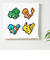 ポケットモンスター 集合(ピカチュウ＆初代御三家) アートパネル ピクセル インテリア ポケモン 日本製