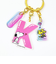 スヌーピー 『K』 イニシャル3連アクリルキーホルダー (ピンク) SNOOPY