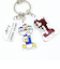 ディズニー 3連アクリルキーホルダー ドナルド チップとデール B ブルー Disney