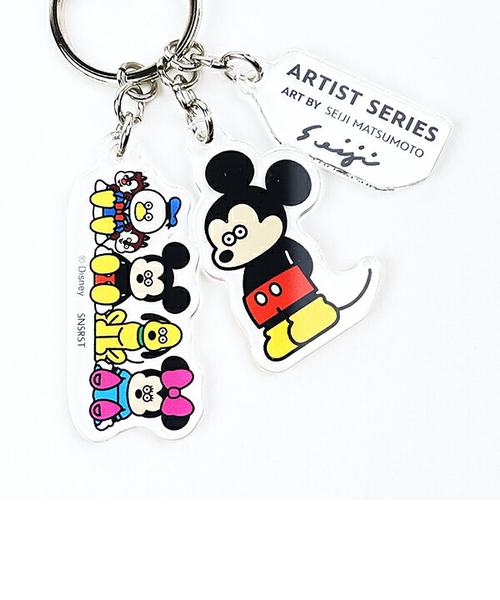 ディズニー 3連アクリルキーホルダー ミッキー ミニー C イエロー