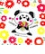 内藤ルネ ルネパンダ コースター (fiower) ホワイト キッチン 日本製
