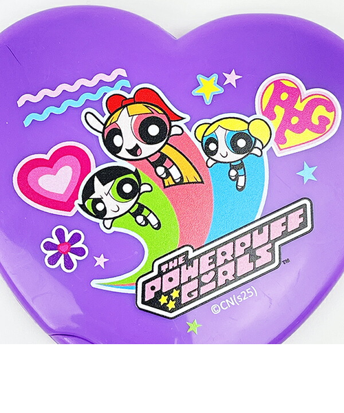パワーパフガールズ ハート型コームミラー ステッカー パープル 日本製