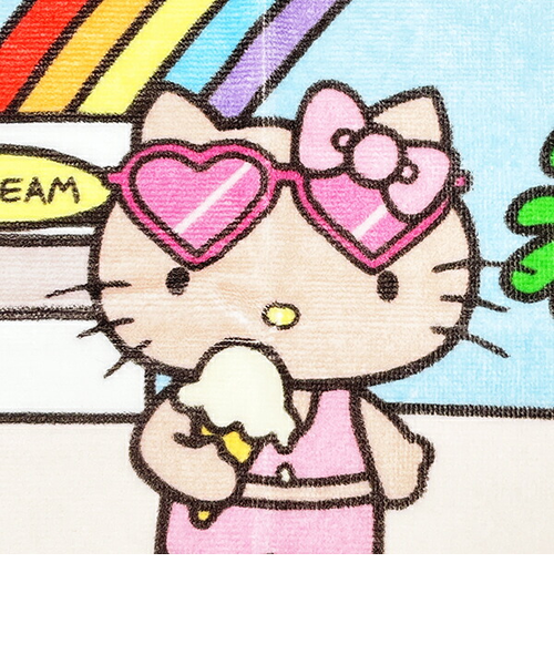 サンリオ ハローキティ 日焼け キティ 刺繍ハンドタオル アイス