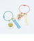 水森亜土 2チャームワイヤーキーリング ブルー キーホルダー