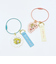 水森亜土 2チャームワイヤーキーリング ブルー キーホルダー