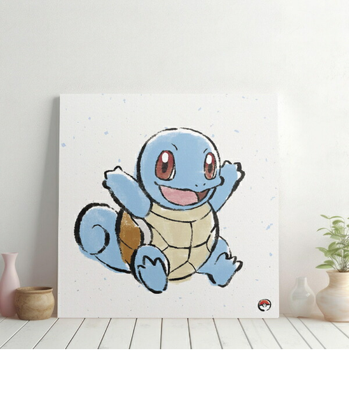 ポケットモンスター ポスター パネル ポケットモンスター ゼニガメ アートパネル 筆書き インテリア